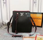 Special Style Copy L---V Twist Lock Black Genuine Leather Ladies Buckle Bag